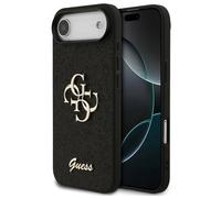 Coque 4G Metal Logo Guess a paillettes pour Apple iPhone Air, Noir