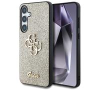 Étui Guess Fixed Glitter Big 4G Metal Logo pour Samsung Galaxy S25 or