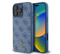 Guess Guess Coque 4G Metal Logo MagSafe iPhone 16 Pro Bleu Bleu