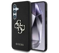 Guess Guess Coque 4G Metal Logo Saffiano pour Samsung Galaxy S25 Plus Noir Noir