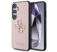 Étui Guess Grained Big 4G Logo Small Classic Logo pour Samsung Galaxy S25 rose