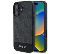 Guess Coque arrière Bottom Stripe 4G pour Apple iPhone 16 - Gris