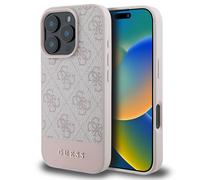 Guess Guess Coque arrière Bottom Stripe 4G iPhone 16 Pro Rose Rose