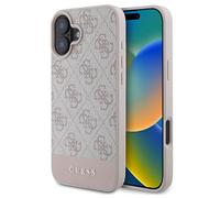 Guess Guess Coque arrière Bottom Stripe 4G iPhone 16 Rose Rose