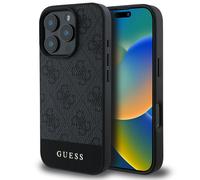 Guess Guess Coque arrière Bottom Stripe 4G pour iPhone 16 Pro Gris Gris