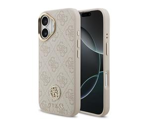 Guess Guess Coque arrière en cuir avec logo Strass classique et MagSafe iPhone 17 Rose Rose