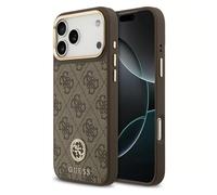 Guess Guess Coque arrière en cuir avec logo Strass classique et MagSafe pour iPhone 17 Pro Max Marron Marron