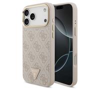 CG Mobile Coque Guess 4G Logo triangle compatible MagSafe pour iPhone 17 Pro (rose/doré)