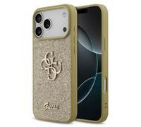 Guess Guess Coque Big 4G Logo Grained pour iPhone 17 Pro Max Doré Dorée