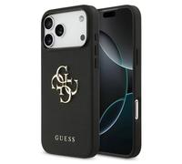 CG Mobile Coque Guess Grained Grand 4G & Classic Logo pour iPhone 17 Pro Max Noir