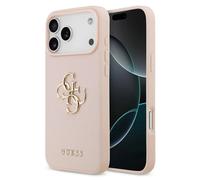 Guess Guess Coque Big 4G Logo Grained pour iPhone 17 Pro Rose Rose