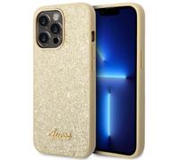 Guess Coque Glitter Flakes – Logo métallique – iPhone 14 Pro Max – Doré