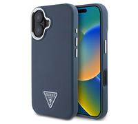 Guess Guess Coque Grained Triangle MagSafe pour iPhone 16 Blue Bleu