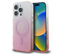 Guess Guess Coque MagSafe IML Glitter Gradient pour iPhone 16 Pro Max Pink Rose