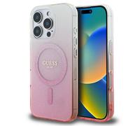 Guess Guess Coque MagSafe IML Glitter Gradient pour iPhone 16 Pro Pink Rose