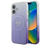 Guess Guess Coque MagSafe IML Glitter Gradient pour iPhone 16 Purple Violet