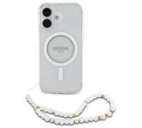 Coque pour iPhone 16 MagSafe avec Paillettes et Cordon Transparent