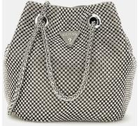 Guess Guess Silver Zalina Rhinestone Embellished Pouch Bucket Bag