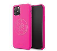 Guess GUHCN58LS4GFU iPhone 11 Pro Fuchsia/Fuchsia coque rigide silicone 4G Tone On Tone Housse de protection