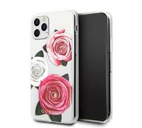 Guess Guhcn58Rostrt Case for Iphone 11 Pro - Transparent Hardcase Flower Desire Pink & White Rose