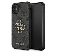 Guess GUHCN614GMGGR Coque pour iPhone 11 6,1" Gris 4G Logo Big Metal