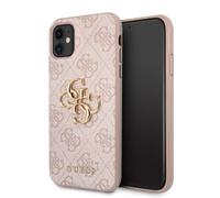 GUESS GUHCN614GMGPI Coque pour iPhone 11 6,1" Rose 4G Logo Big Metal