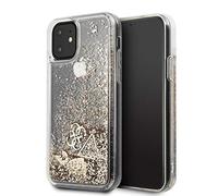 Guess GUHCN61GLHFLGO Coque de Protection pour iPhone 11 Motif cœurs à Paillettes Doré