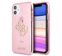 Guess GUHCN61PCUGL4GPI iPhone 11 6,1" / Xr rose/rose coque rigide pailletée 4G Big Logo Housse de protection