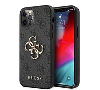Guess Coque de protection GUHCP12L4GMGGR pour iPhone 12 Pro Max 6,7" avec logo 4G Big Metal Gris