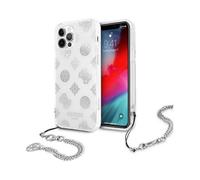 Guess GUHCP12LKSPESI Etui Peony Chain Collection, Argent - iPhone 12 Pro Max