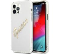 Guess Guhcp12Lktrsvgo Iphone 12 Pro Max 6.7 Transparent Hardcase Vintage Script Gold