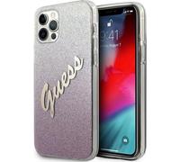 Guess GUHCP12LPCUGLSPI iPhone 12 Pro Max 6,7 rose/rose Hardcase Glitter Gradient Script Handyhülle
