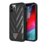 Guess GUHCP12LPUVQTMLBK V-Quilted Collection Coque Rigide pour iPhone 12 Pro Max 6,7" Noir