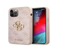 Guess GUHCP12M4GMGPI Coque de Protection pour iPhone 12/12 Pro 6,1" avec Logo 4G Big Metal Rose