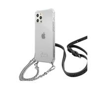 Guess GUHCP12MKC4GSSI Étui chaîne 4G, transparent/argent - iPhone 12 / 12 Pro