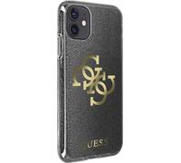 Guess GUHCP12MPCUGL4GTR iPhone 12/12 Pro 6,1" coque rigide transparente paillettes 4G Big Logo Housse de protection