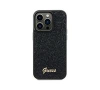 Guess GUHCP12MPMSDGSK Housse Disco Metal Script Noir - iPhone 12 / 12 Pro