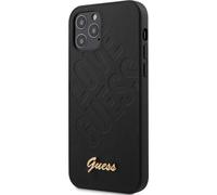 Guess GUHCP12MPUILGBK iPhone 12/12 Pro 6,1" noir/noir Hardcase Iridescent Love Script Gold Logo Housse de protection