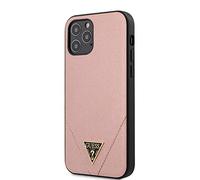 Guess GUHCP12MVSATMLPI Coque pour iPhone Saffiano 12/12 Pro 6,1" Rose Noir
