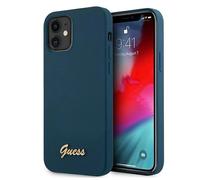 Guess Guhcp12Slslmgbl Iphone 12 Mini 5.4" Bleu/Bleu Étui Rigide Métal Logo Script