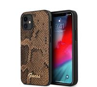 Guess GuHCP12SPUSNSMLBR Script Python Collection Coque Rigide pour iPhone 12 Mini 5,4" Marron