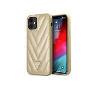 guess guhcp12spuvqtmlbe iphone 12 mini 5,4 zloty/gold coque dur v-quilted collection