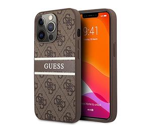 Guess GUHCP13L4GDBR Coque de Protection pour iPhone 13 Pro / 13 6" 1 Marron à Rayures 4G