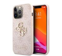 Guess GUHCP13L4GMGPI Coque pour iPhone 13 Pro / 13 6,1" avec Logo 4G Big Metal Rose