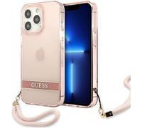 Guess GUHCP13LHTSGSP étui pour iPhone 13 Pro, 13 6.1", rose, rose, rigide, translucide