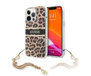 Guess GUHCP13LKBSLEO Coque de Protection pour iPhone 13 Pro / 13 6,1" Chaîne dorée léopard