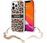 Guess GUHCP13LKBSLEO iPhone 13 Pro / 13 6,1" Leopard Hardcase Gold Chain Housse de protection