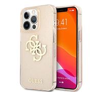 Guess GUHCP13LPCUGL4GGO Coque pour iPhone 13 Pro/13 6,1" Doré Paillettes 4G Grand Logo