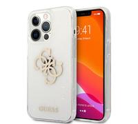 Guess GUHCP13LPCUGL4GTR Coque de Protection pour iPhone 13 Pro / 13 6,1' Transparent Paillettes 4G Big Logo