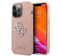 Guess GUHCP13LSA4GSPI Coque de Protection pour iPhone 13 Pro / 13 6,1" Saffiano 4G Métal Rose